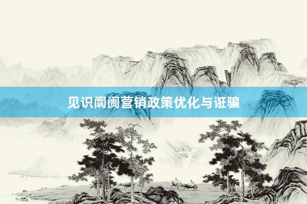 见识阛阓营销政策优化与诳骗