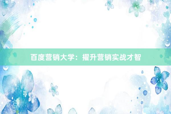 百度营销大学：擢升营销实战才智